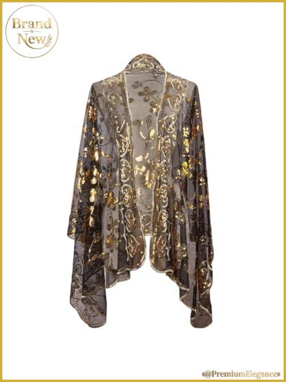 Sequin Lace Chiffon Shawl Wrap Floral Tassel Bridal Pashmina Scarf